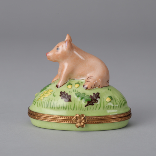 Limoges Box with Pink Pig