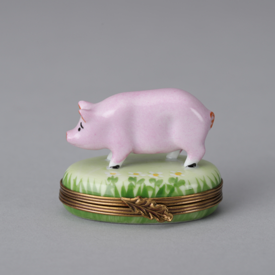 Limoges Box with Pink Pig