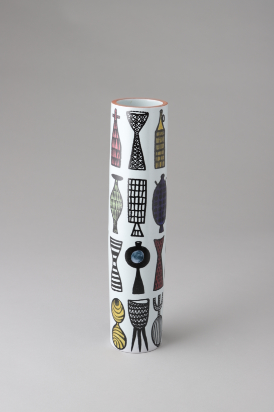 Faience Karneval Series Cylinder Vase