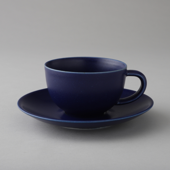 24h Matt Blue Coffee Cup & Saucer