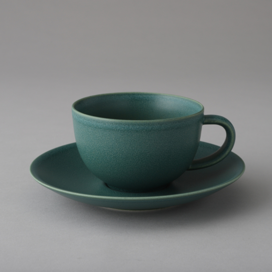 24h Matt Green Coffee Cup & Saucer