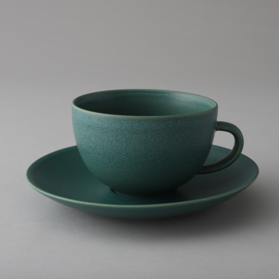 24h Matt Green  jumbo Coffee Cup & Saucer