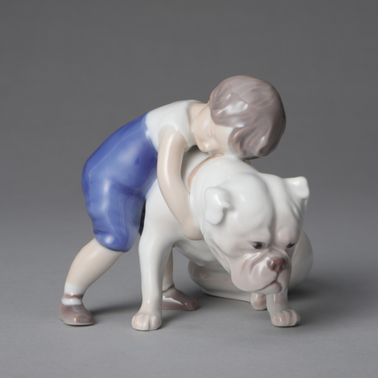 Boy with Bulldog