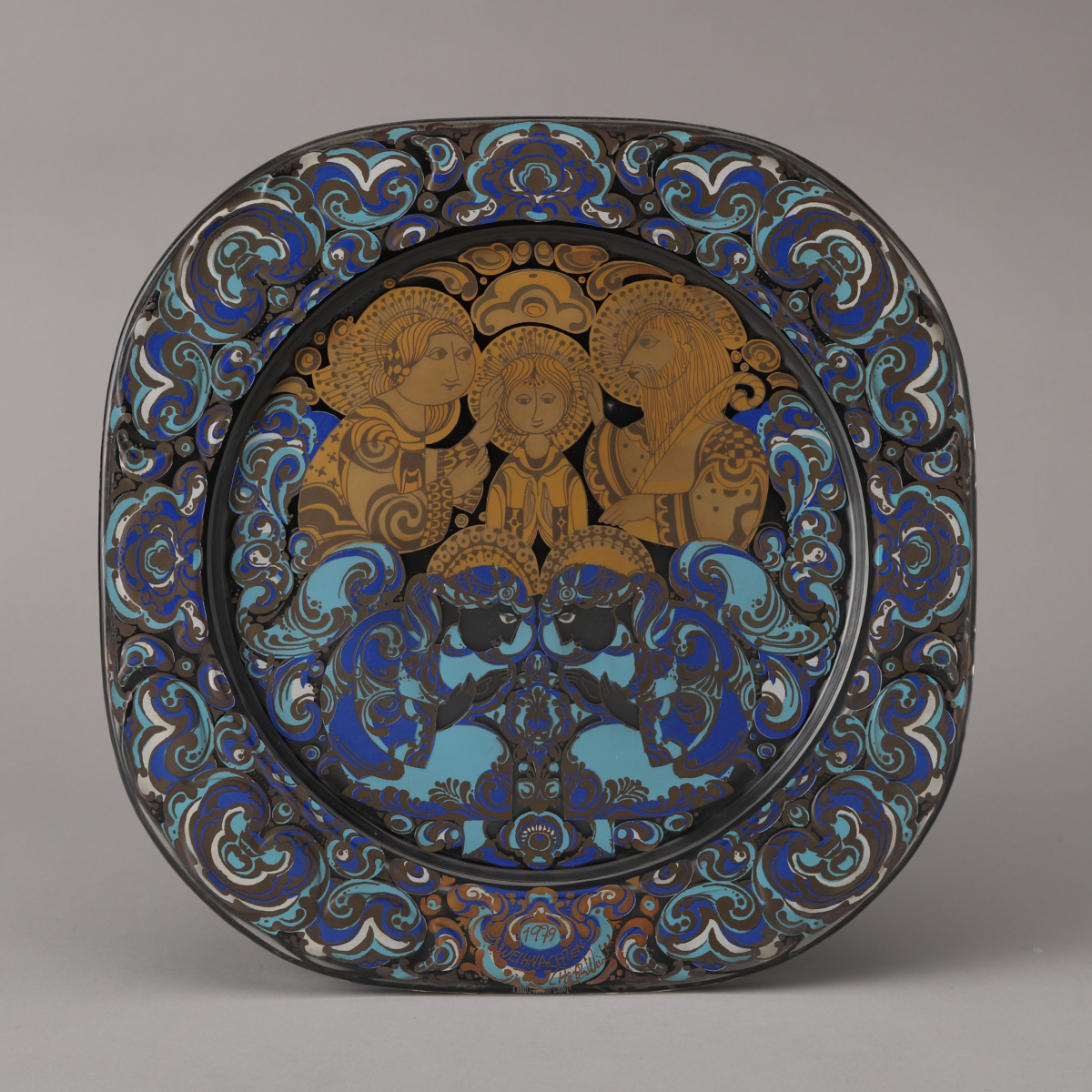 Weihnachtsteller in Glass(Chrisrmas Plate in Glass) 1979 "The Holy Family"