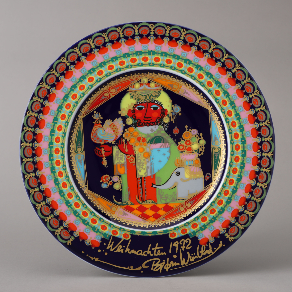 Weihnachtsteller (Christmas Plate) 1972 "Helige 3 Könige - Caspar"