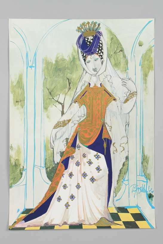 THE QUEEN' costume sketch from the Ballet THE LITTLE MERMAID