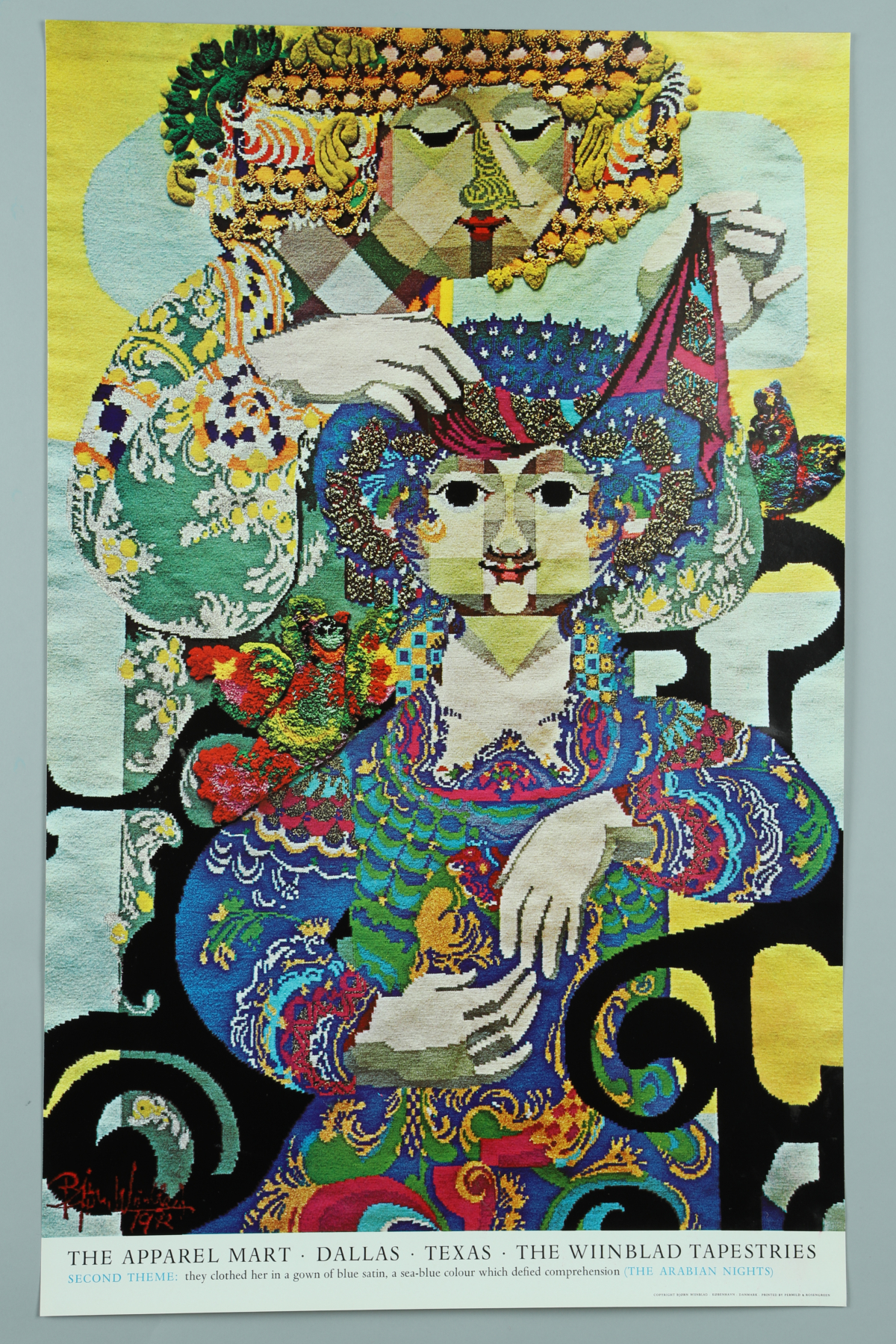 Poster for the exhibition "The Wiinblad Tapestries" _The Arabian Nights, Second Theme