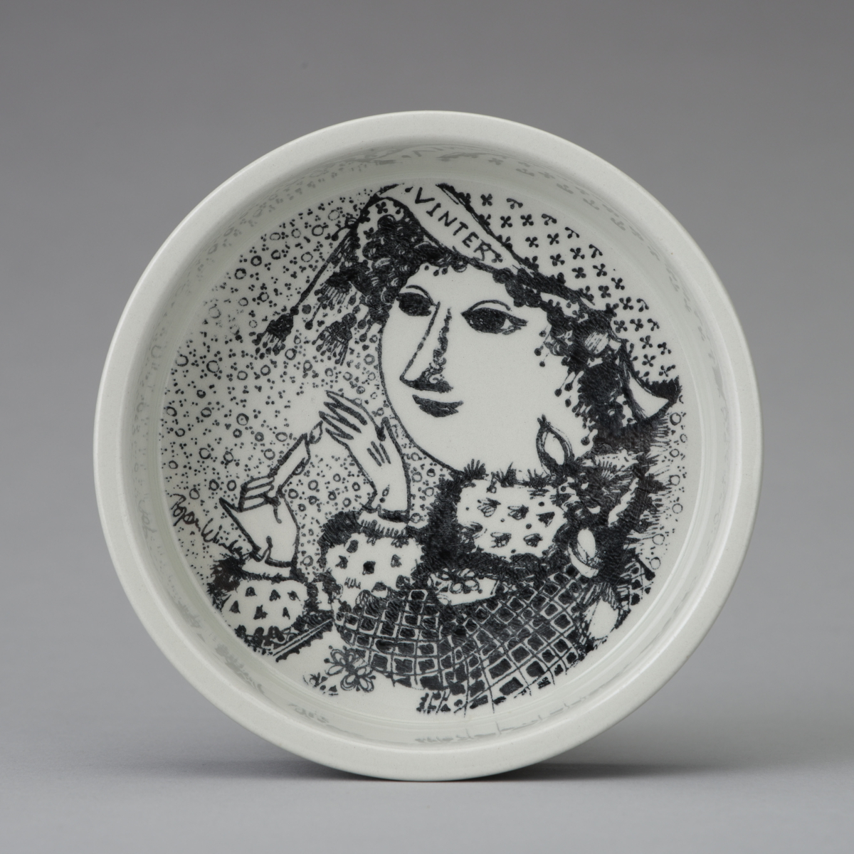 Four Seasons Series, Black White Dish-Winter