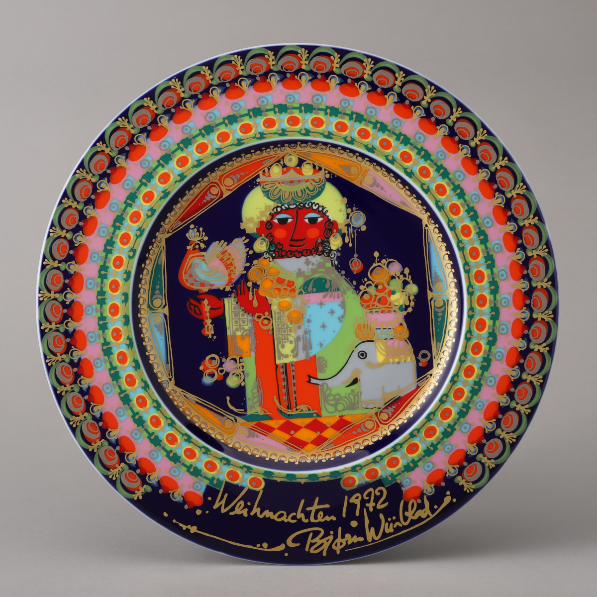 Weihnachtsteller(Christmas Plate) 1972 "Helige 3 Könige - Caspar"