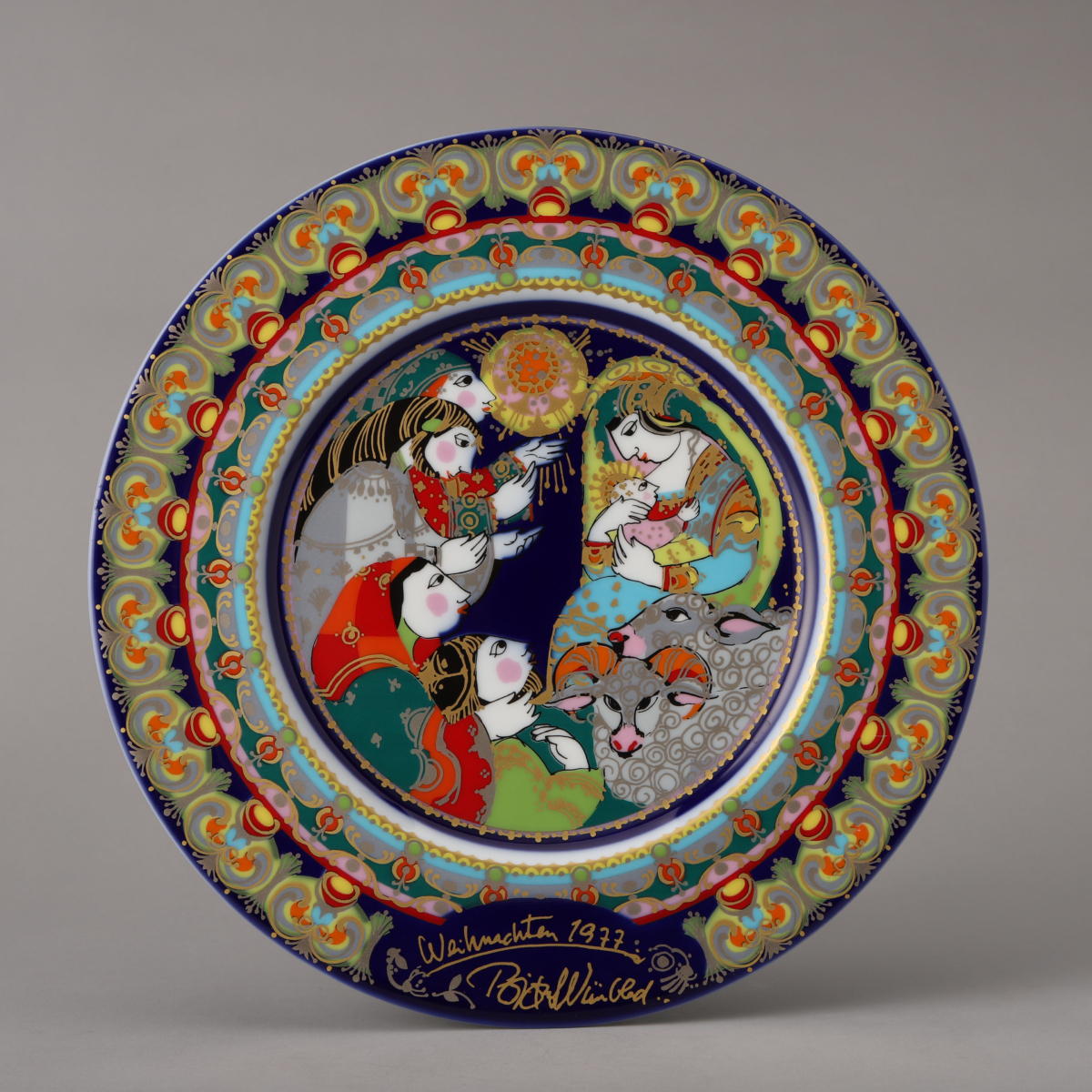 Weihnachtsteller(Christmas Plate) 1977 "Anbetung der Hirten (Adoration of the Shepherds)"