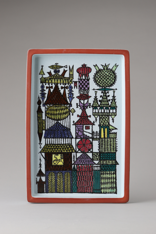 Faience Karneval Series Rectangular Plate