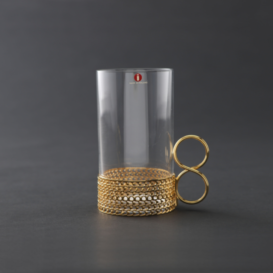 Tsaikka Tall Glass with Gold Clips