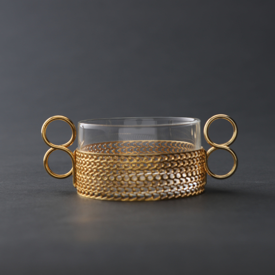 Tsaikka Sugar Bowl with Gold Clips