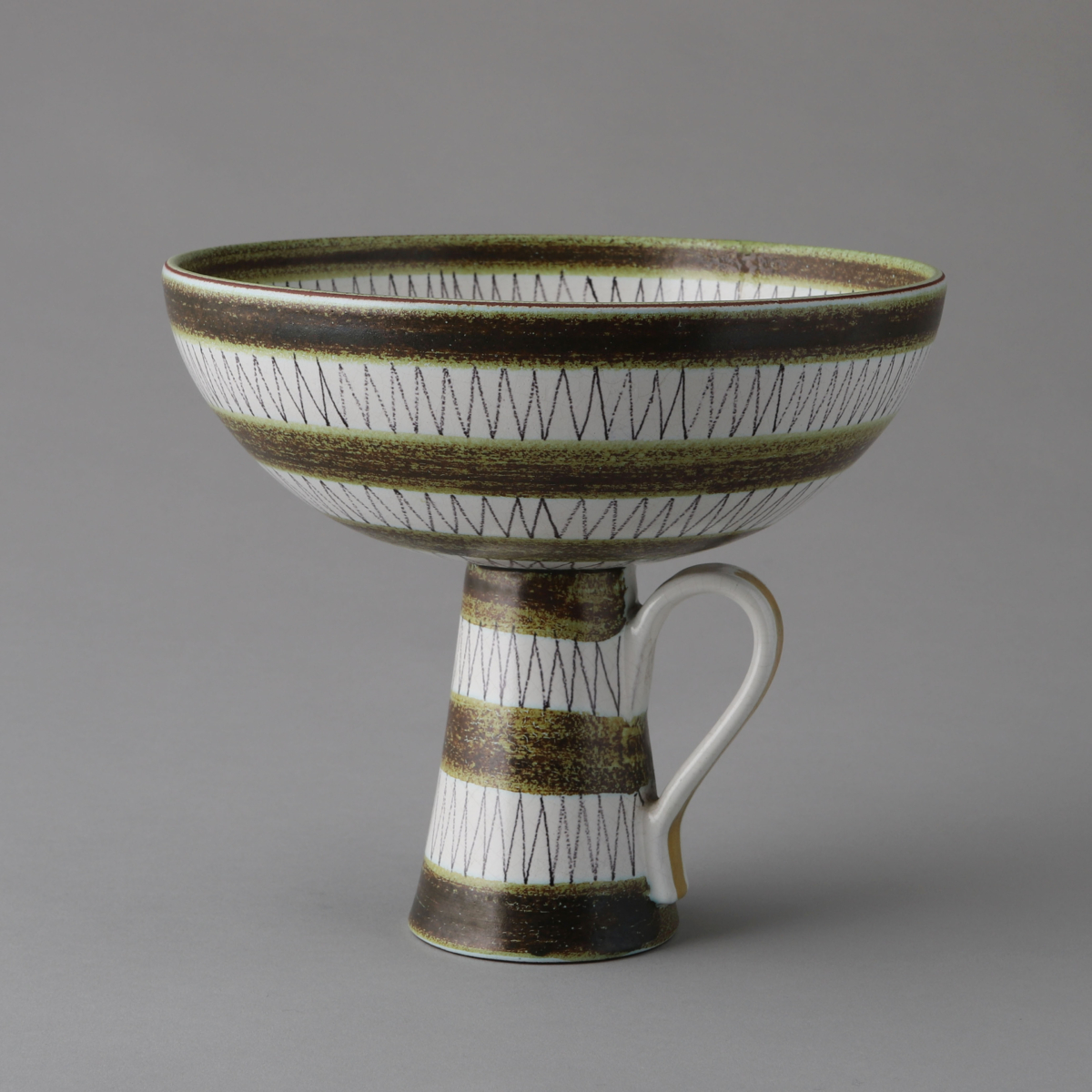 Faience Footed Bowl with Handle