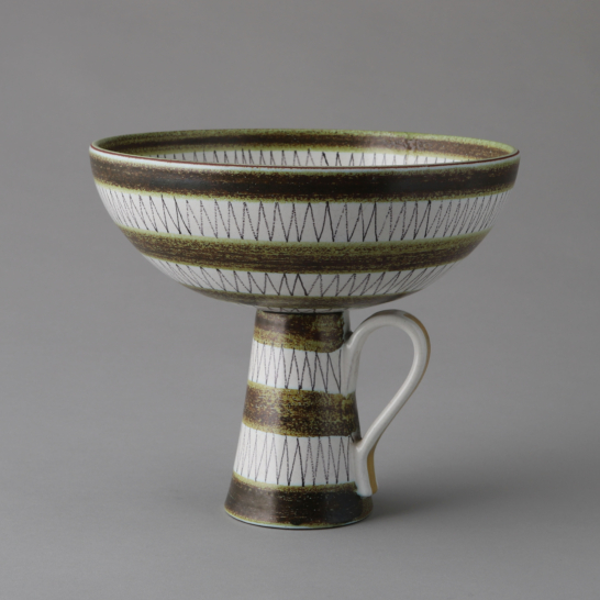 Faience Footed Bowl with Handle