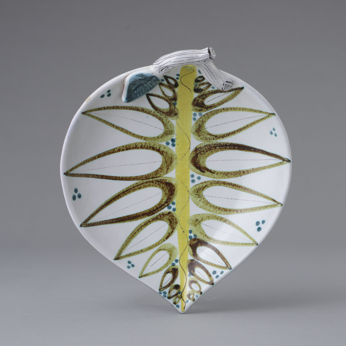 Faience Leaf Dish