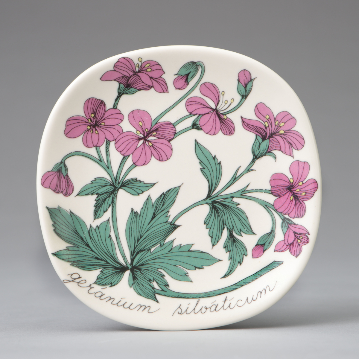 "Botanica" Wall Plate, "Geranium sylvaticum (Wood Cranesbill)"