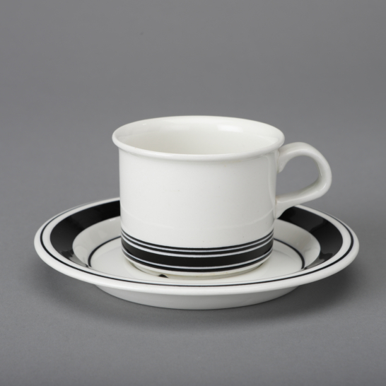 Faenza Black Stripe Tea Cup & Saucer