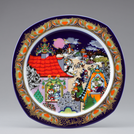 Weihnachtslieder auf Parzellan ’90 (Christmas carols on porcelain 1990) Motiv 8: “Leise rieselt der Schnee”