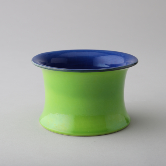 Pop Apple Green Vase with Blue Color