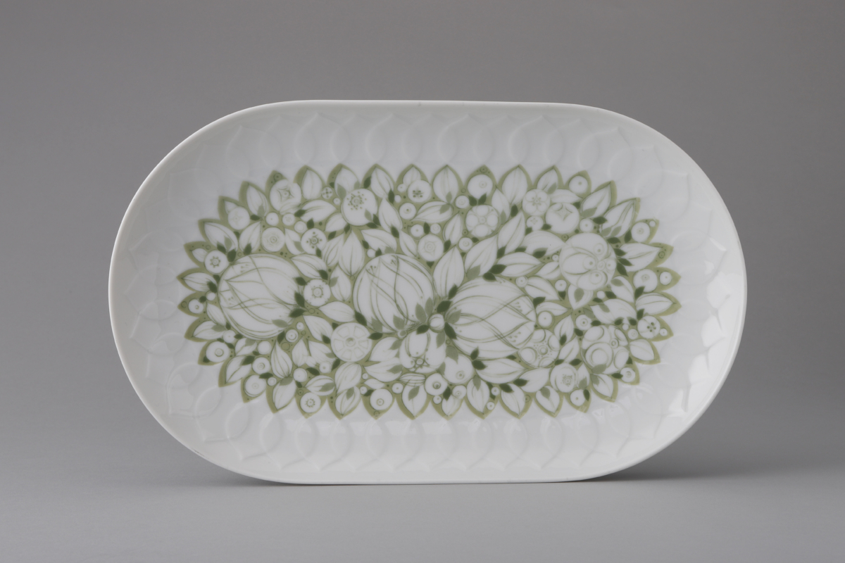 "Lotus_Jade" Oval Plate