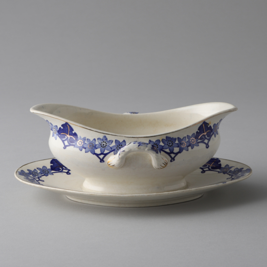 Gilded 'Blåsippa(blue sippa) Cream Soup Bowl