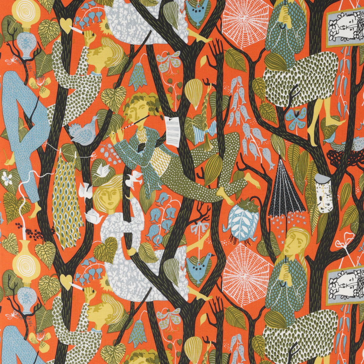 "Melodi" Pattern Orange Color Fabric