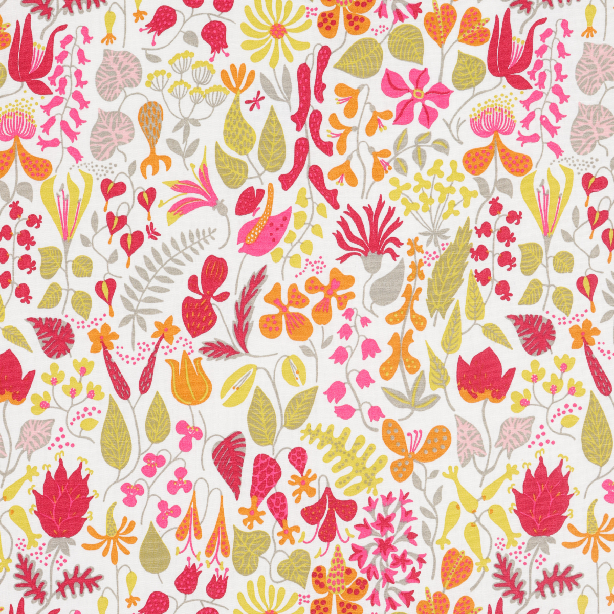 "Herbarium" Fabric_Orange Color