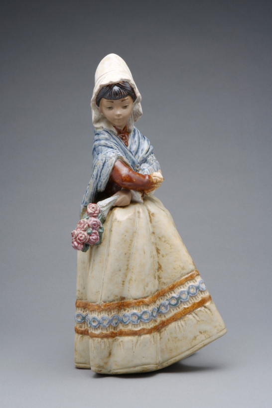 Lady with Bunch of Roses